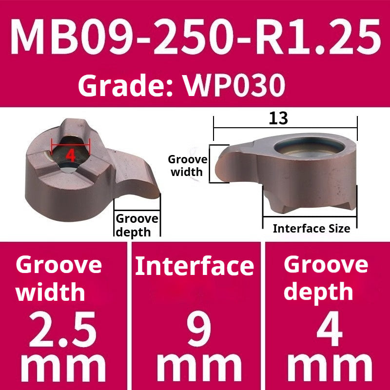 1008-CNC Bore Deep Grooving Inserts Small Hole Grooving Comma Inserts Insert Bar MB-05GR/07GR/09GR Rounded Corner Shandong Denso Pricision Tools Co.,Ltd.